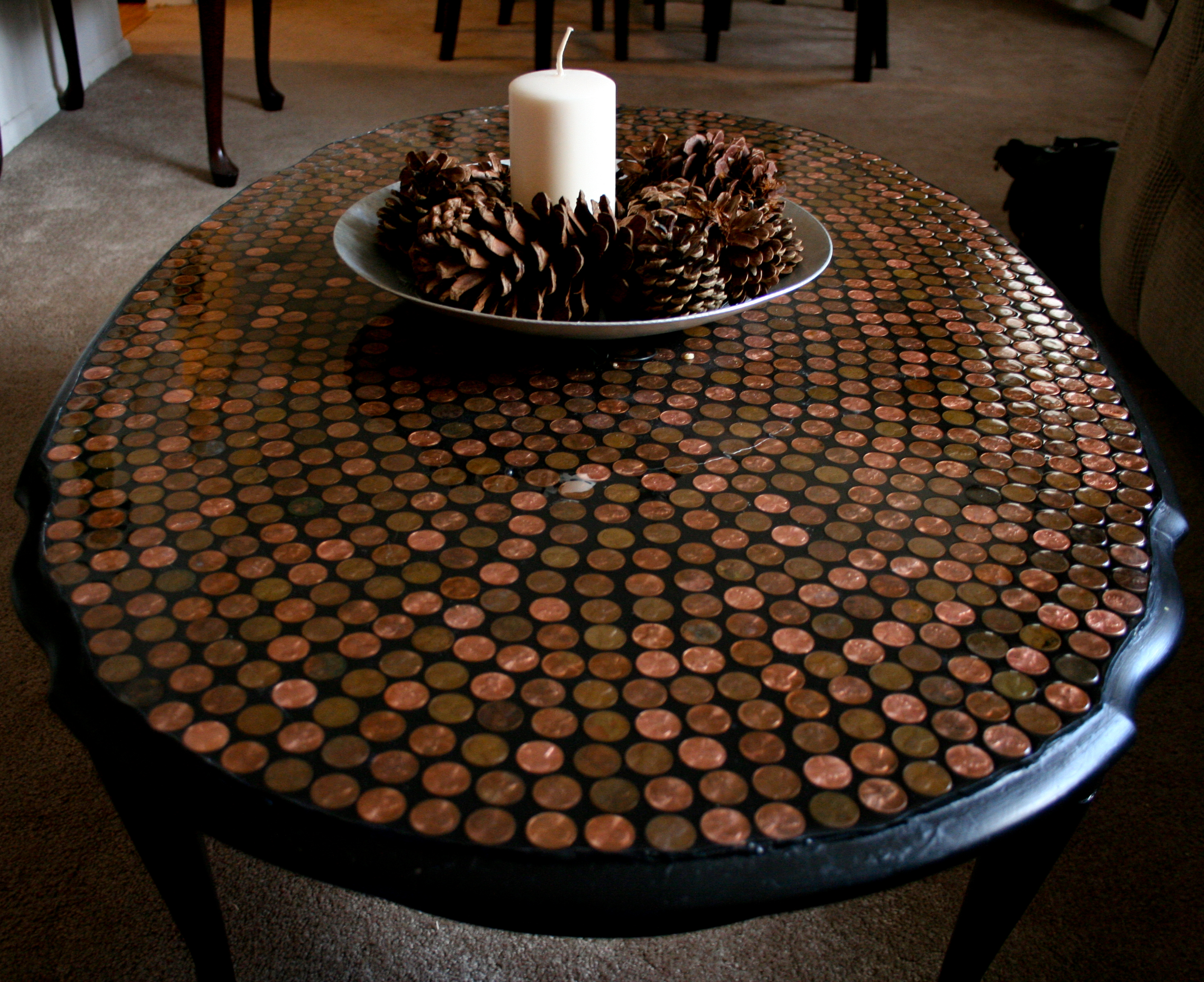 DIY Penny Tiled Table |