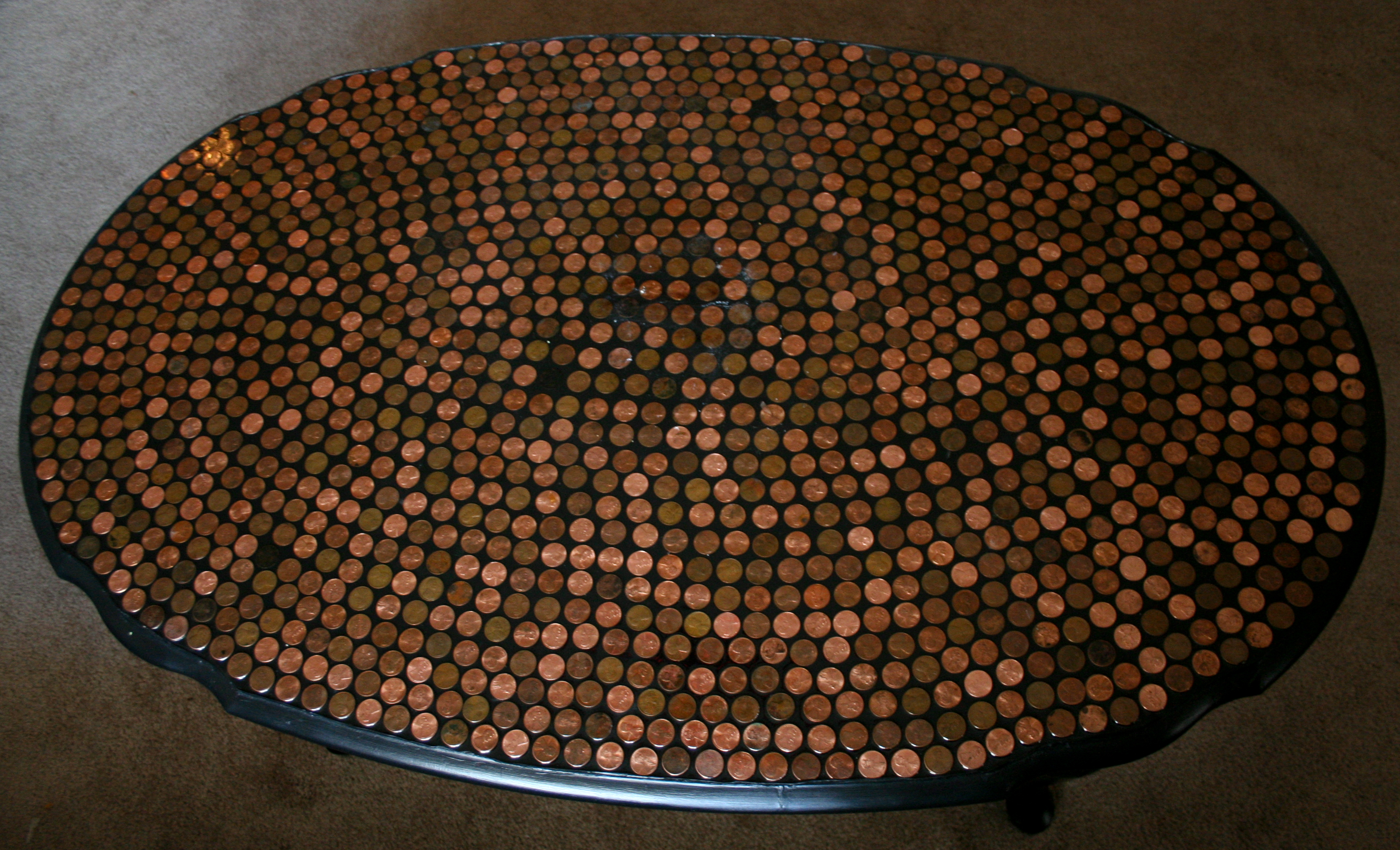 DIY Penny Tiled Table 